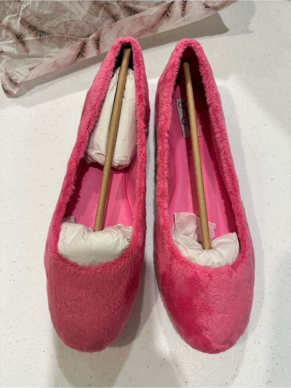 Jessica Simpson Plush Pink Fuzzy Ballet Flats